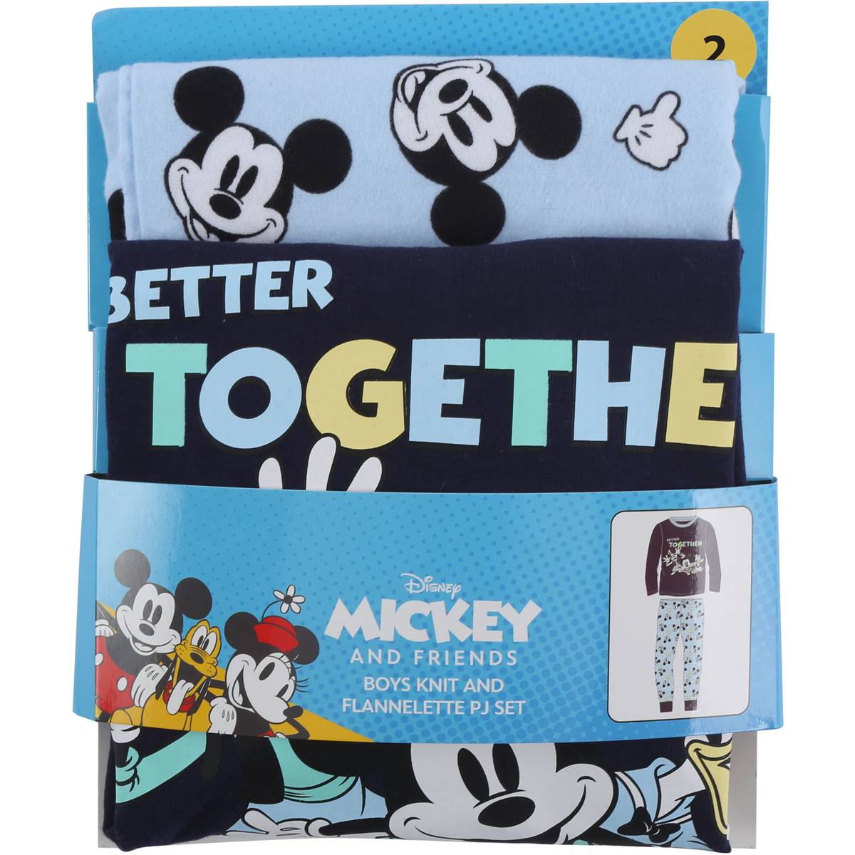 Disney Mickey Mouse Boys Pyjamas Size 2