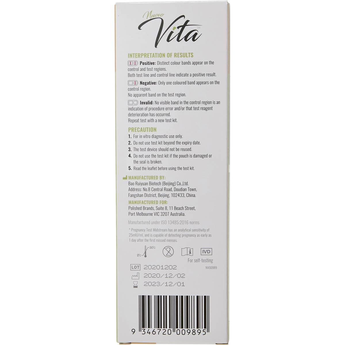 Nvita Pregnancy Hcg Test Kit Each Woolworths