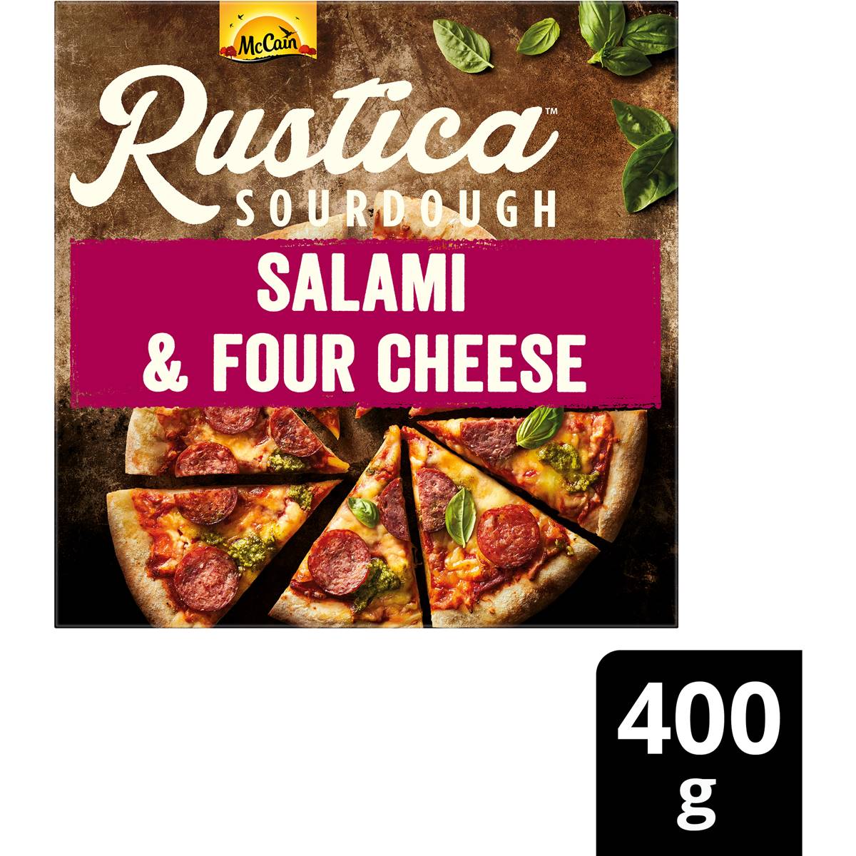 Mccain Rustica Sourdough Salami & Four Cheese Pizza 400g Woolworths