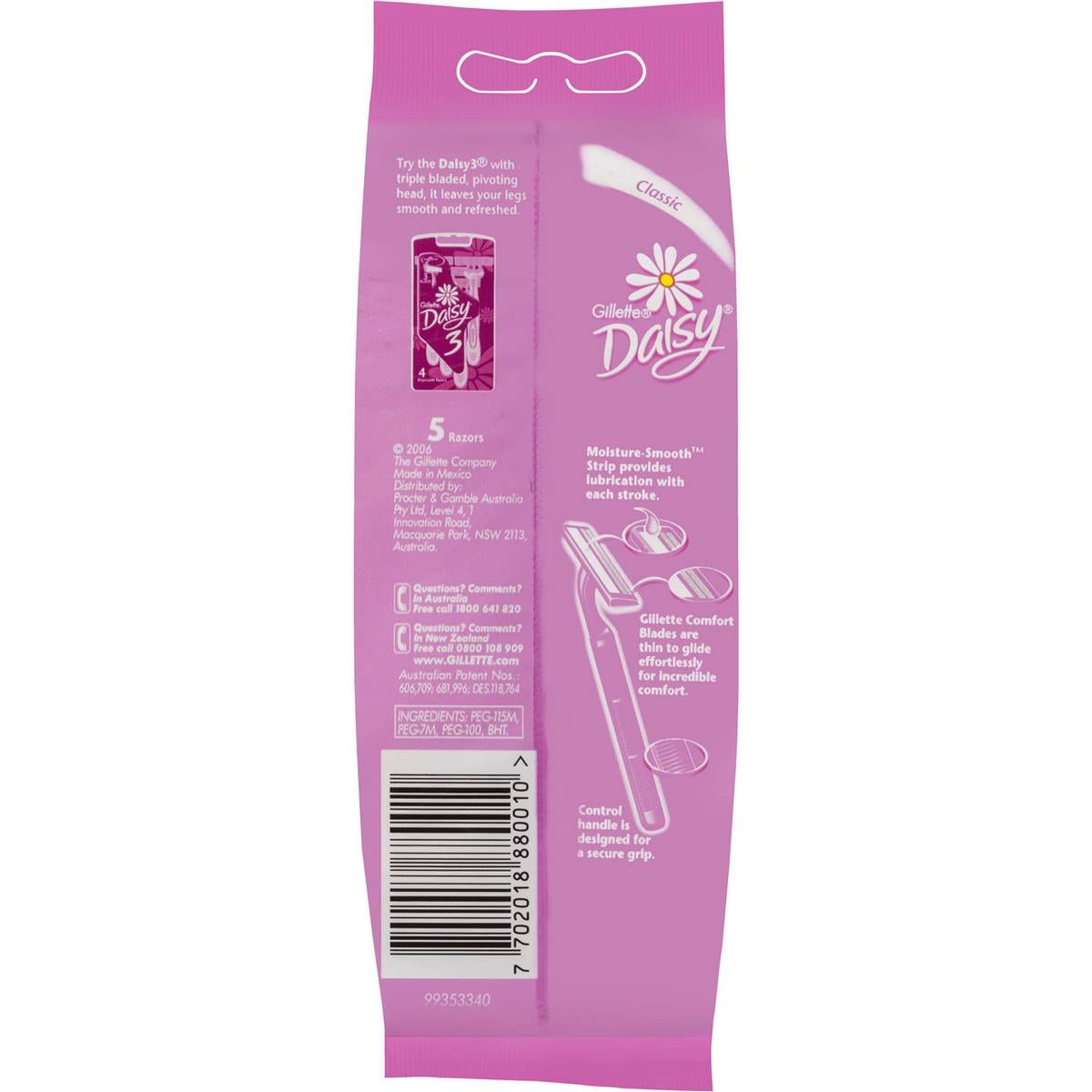 Gillette Venus Daisy Classic Disposable Razors 5 Pack Woolworths