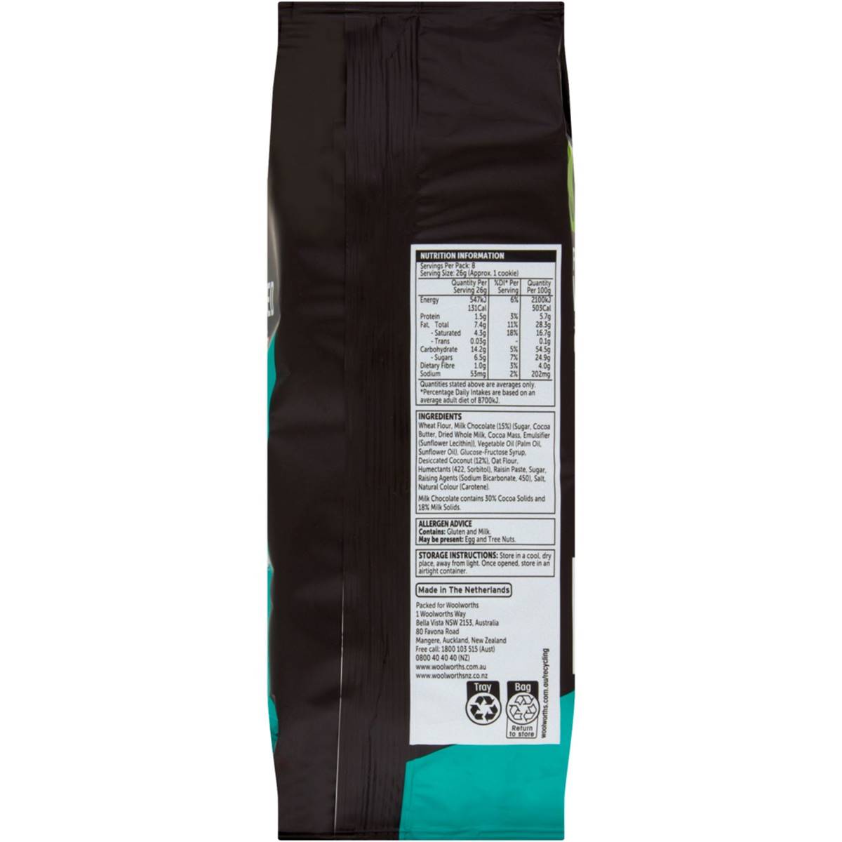 Woolworths Choc Coconut Soft Baked Cookie 210g Woolworths