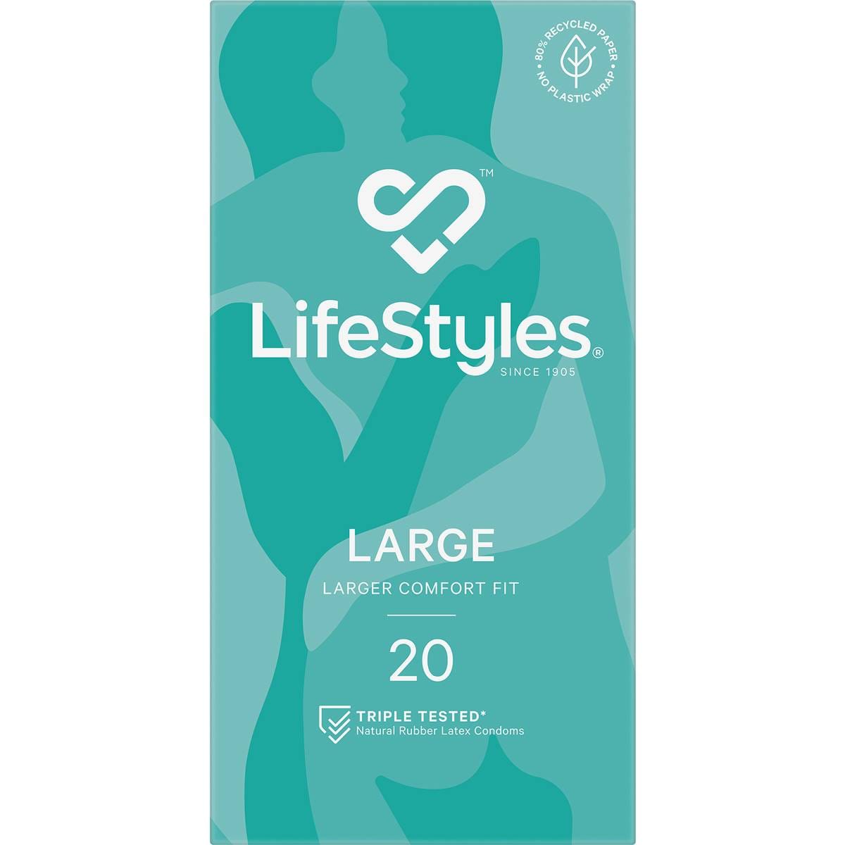 Lifestyles Large Male Condoms 20 Pack Woolworths
