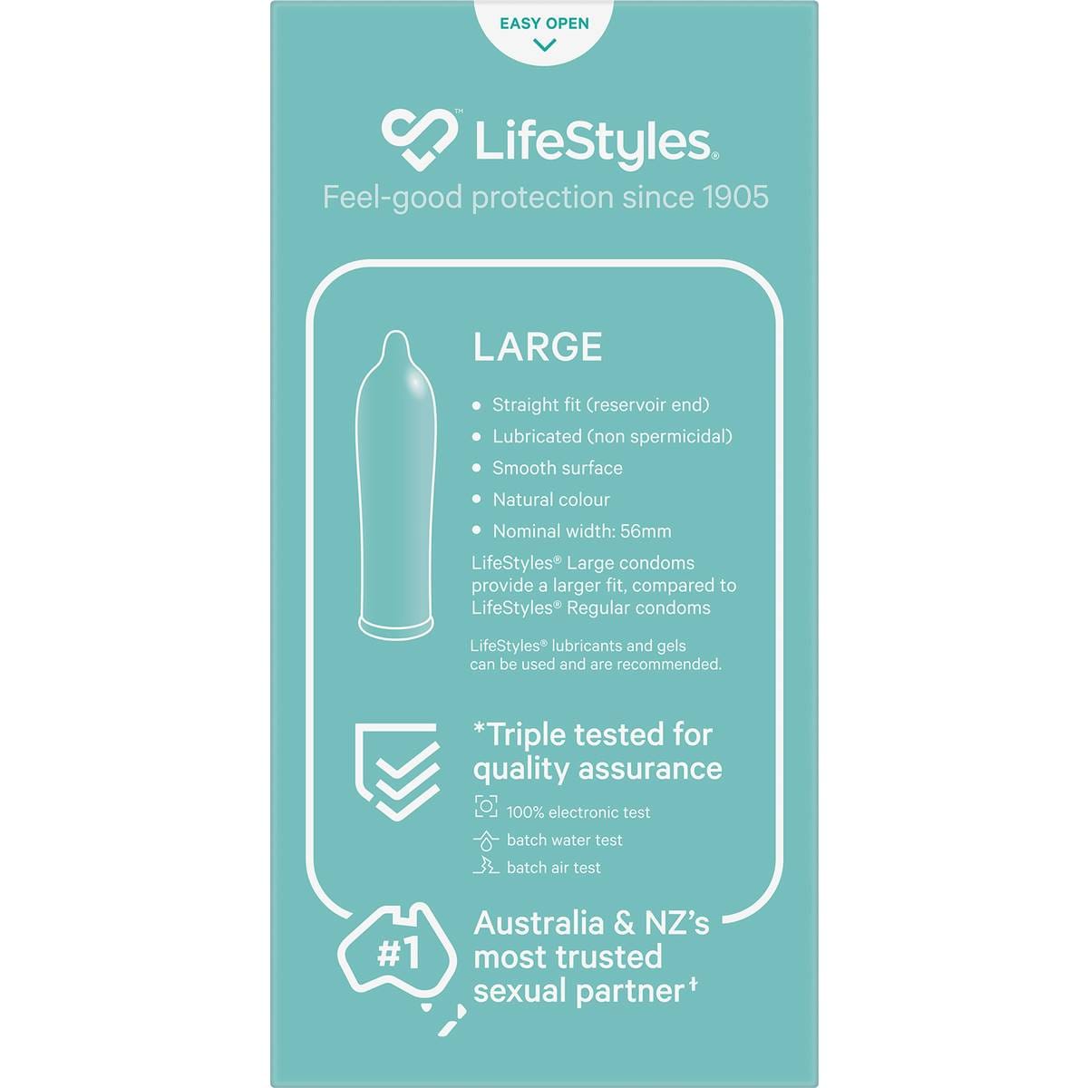 Lifestyles Large Male Condoms 20 Pack Woolworths