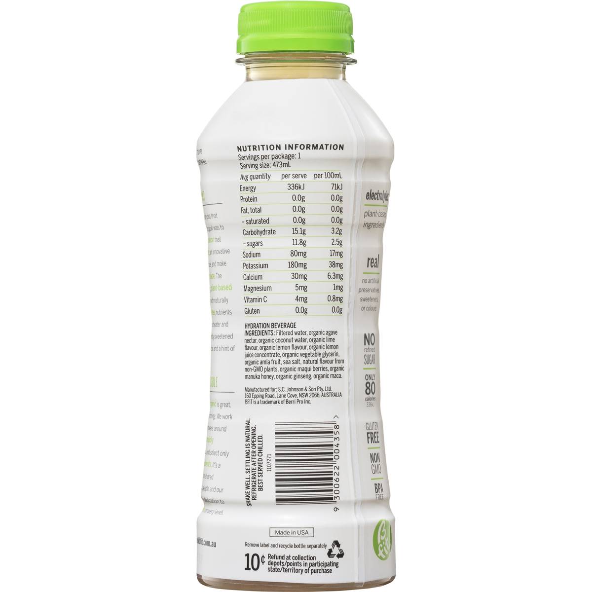 Bfit Hydration Drink Lemon Lime 473ml | Woolworths