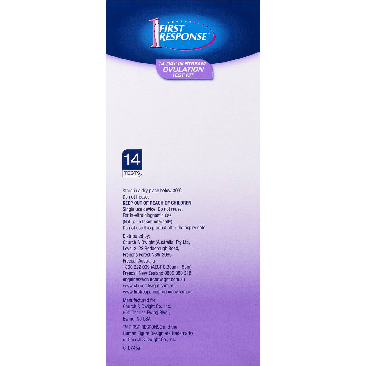 First Response Ovulation Test Kit 14 Pack Woolworths