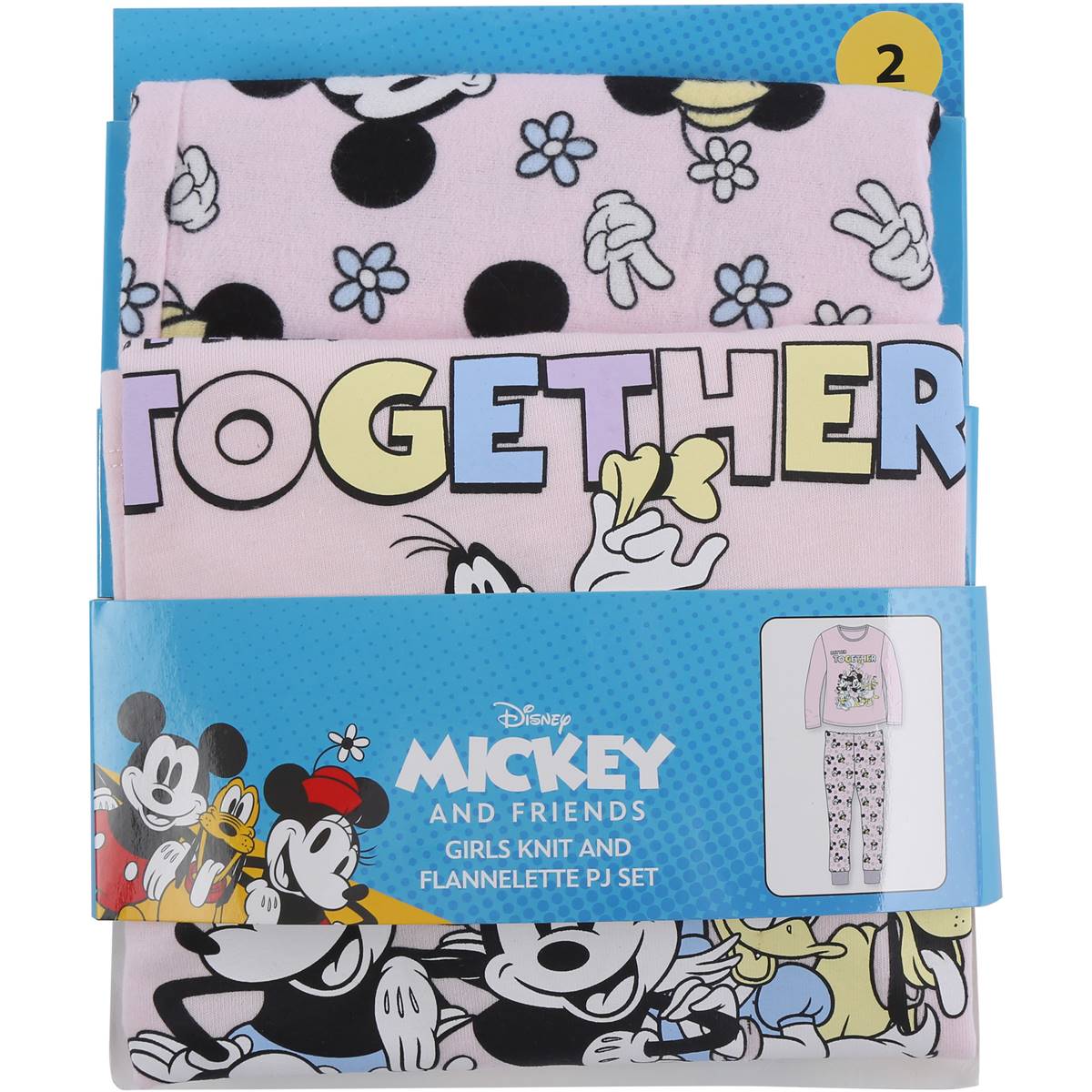 Disney Minnie Mouse Knit Girls Pyjamas Size 2