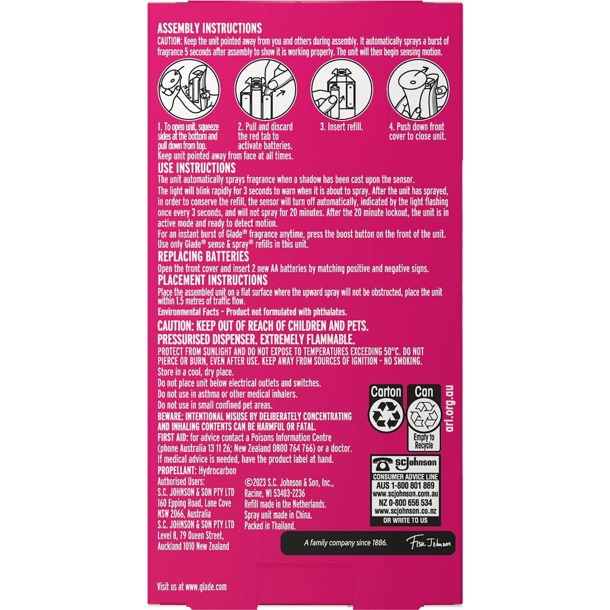 Glade Sense & Spray Automatic Air Freshener Limited Edition Each