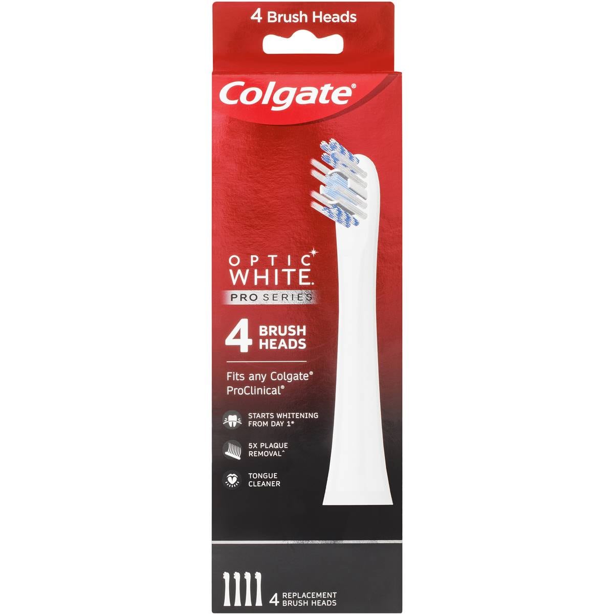 Colgate Proclinical Whitening Electric Toothbrush Head Refills 4 Pack