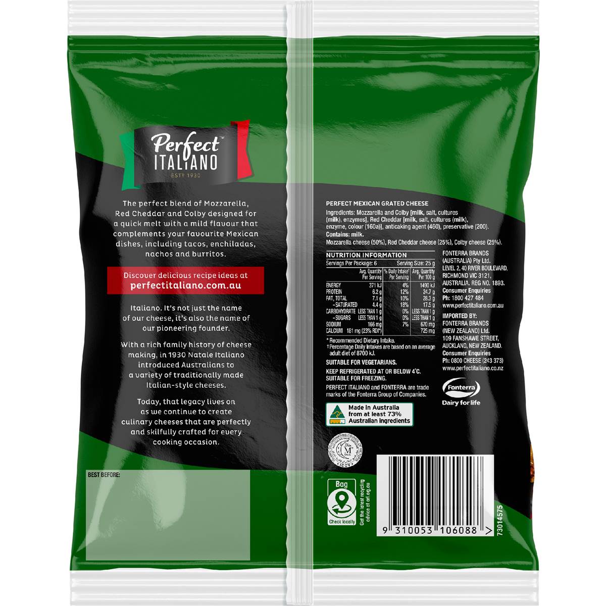 Perfect Italiano Mexican Style Grated Cheese 150g Woolworths