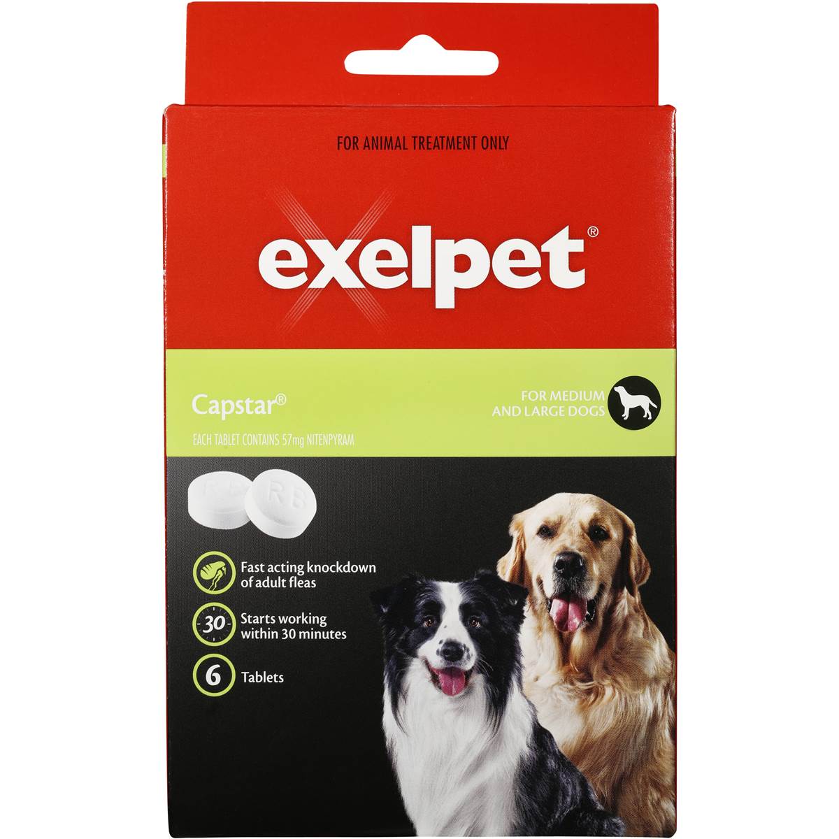 Exelpet Treatment Capstar Medium/large Dog 6 tablets Woolworths