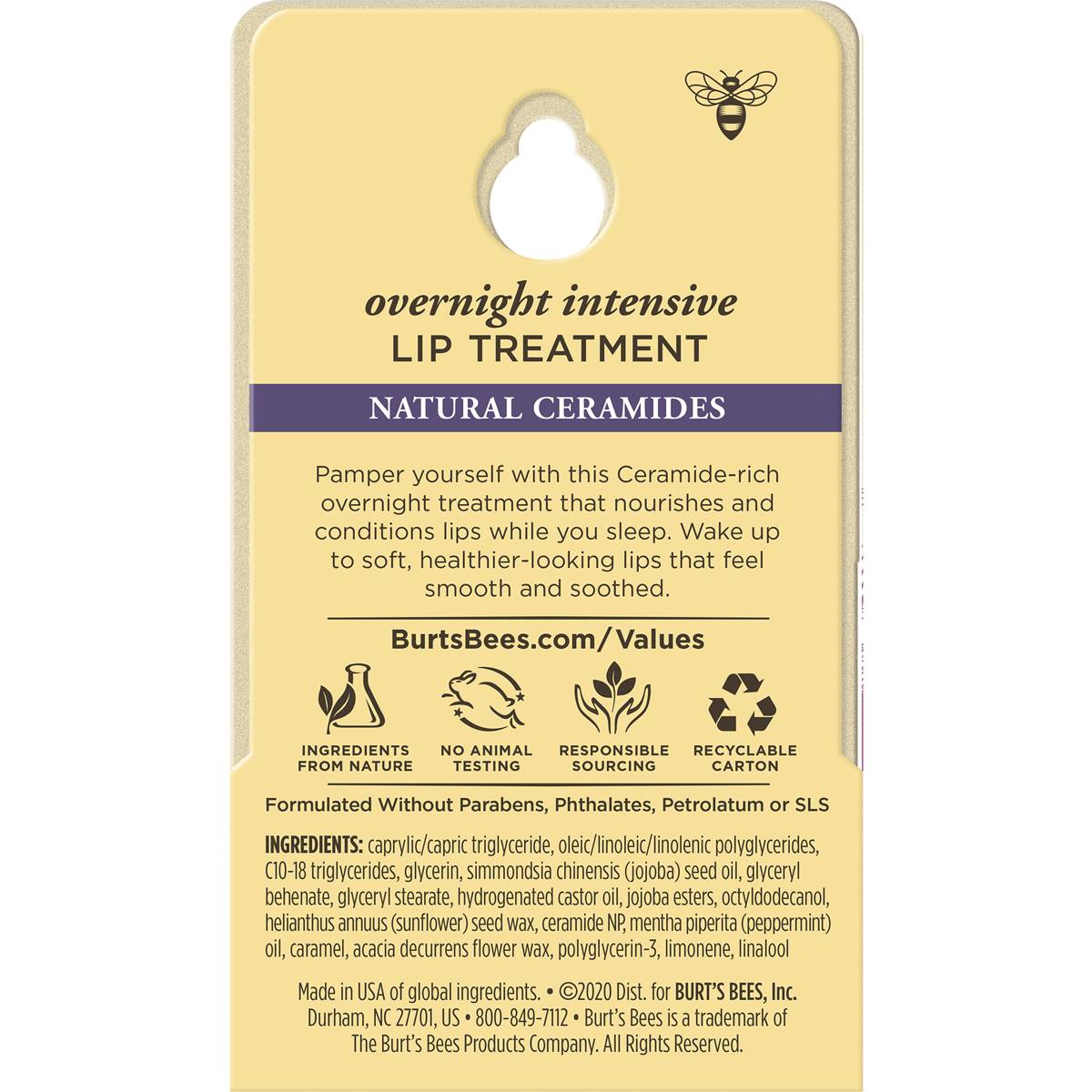 Burt's Bees Overnight Intensive Lip Treatment Each Woolworths