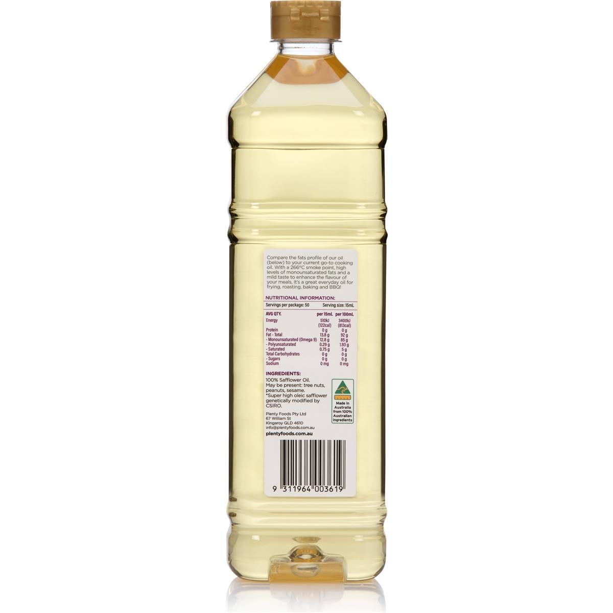 Plenty Heart Smart Safflower Cooking Oil 750ml Woolworths