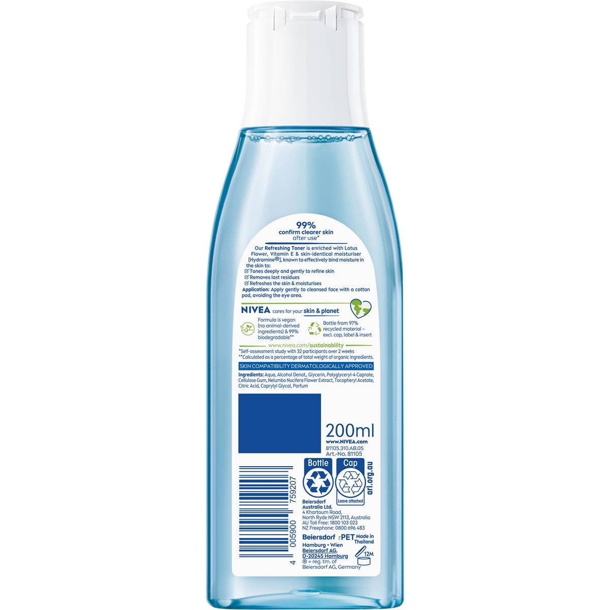 Nivea Refreshing Facial Toner For Normal & Combination Skin 200ml