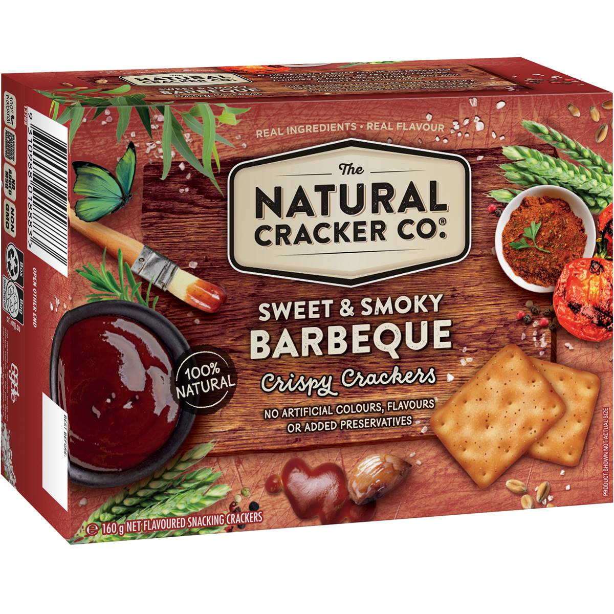 The Natural Cracker Co. Sweet & Smoky Barbeque Crispy Crackers 160g