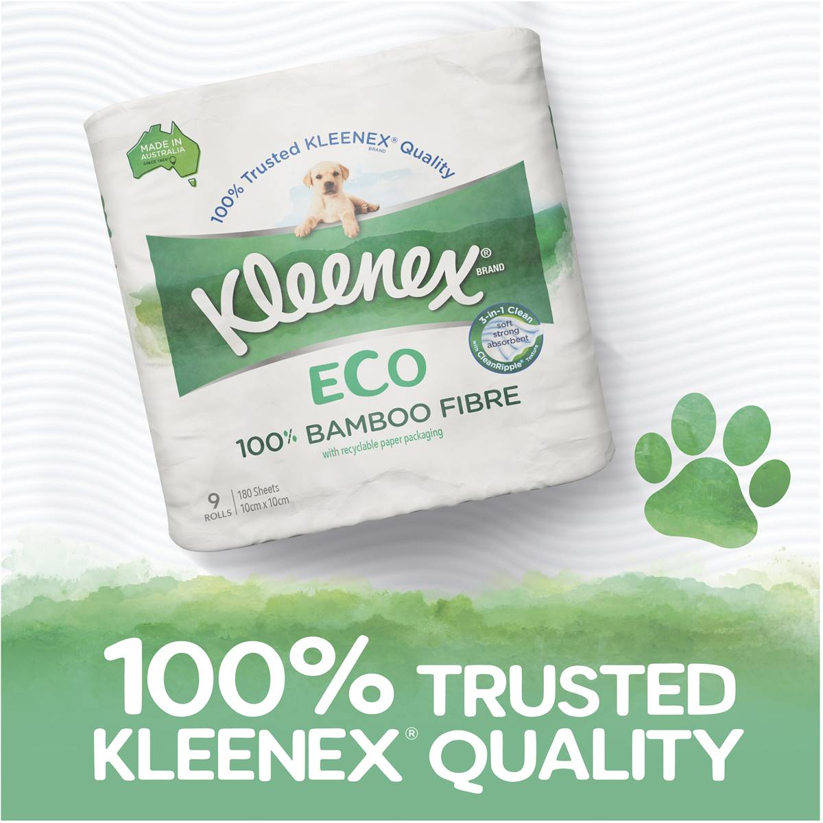 Kleenex Eco 100 Bamboo Fibre Toilet Paper 9 Pack Woolworths