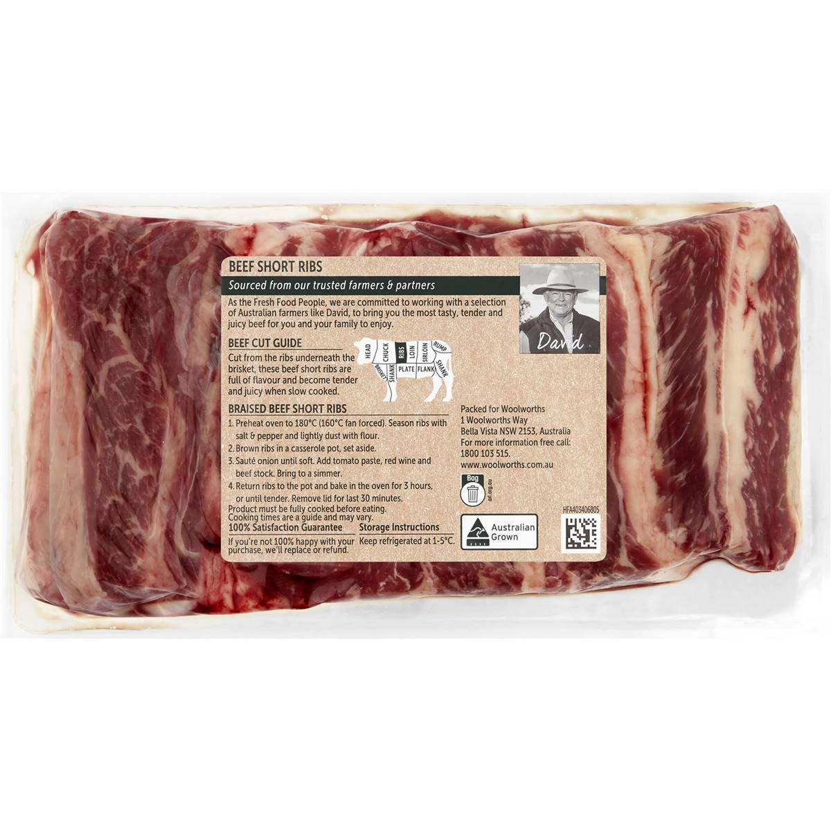 Woolworths Beef Short Ribs 800g 1.5kg Woolworths