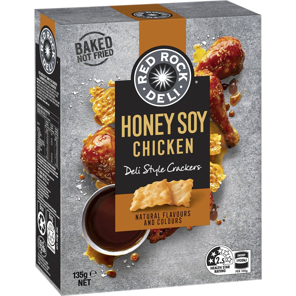 Red Rock Deli Deli Style Crackers Honey Soy Chicken 135g Woolworths