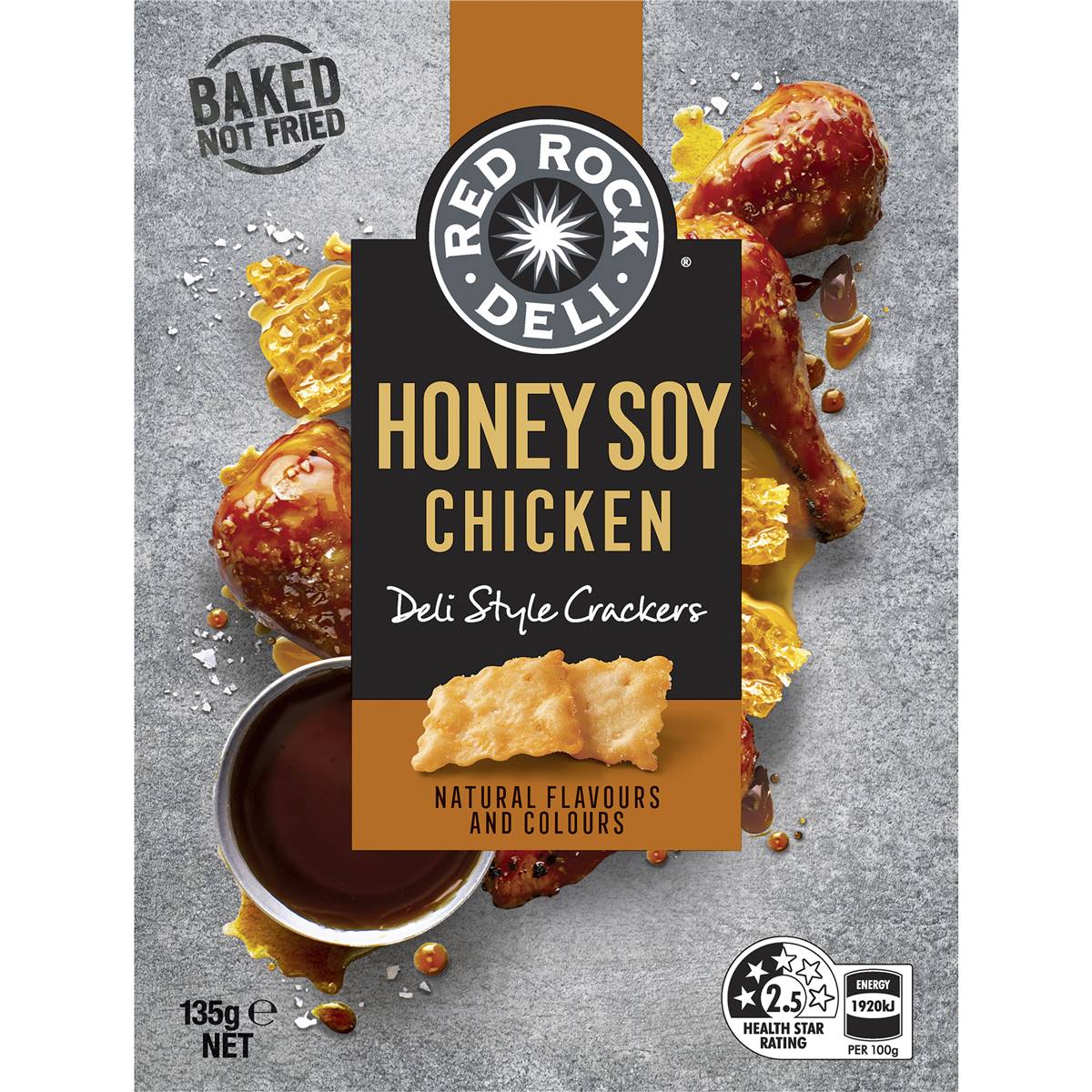 Red Rock Deli Deli Style Crackers Honey Soy Chicken 135g Woolworths