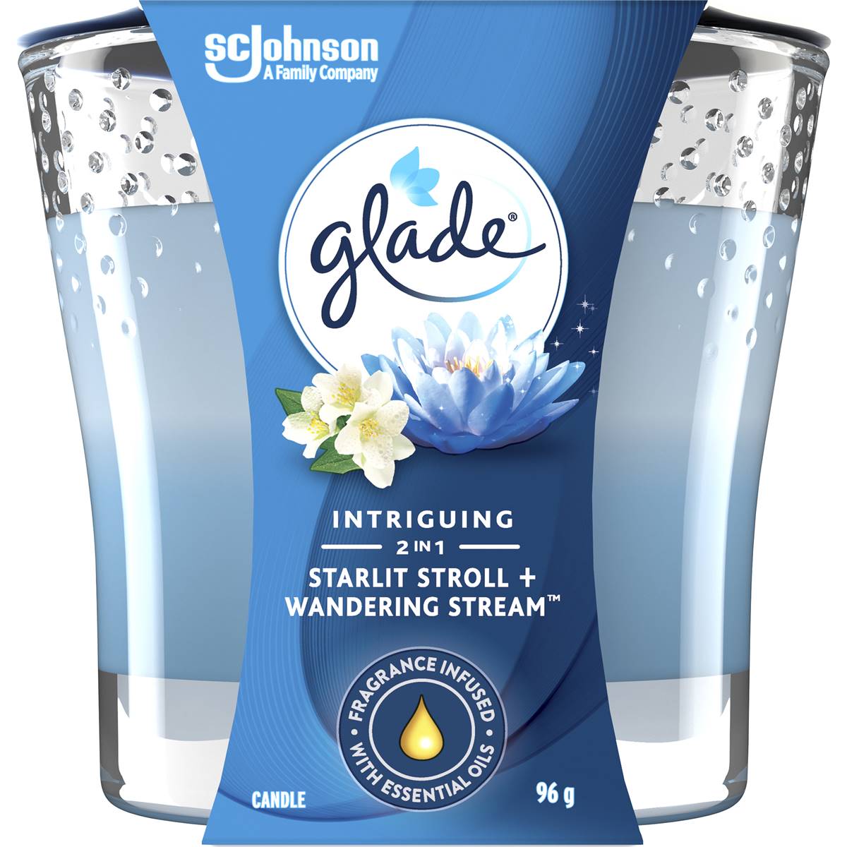 Glade Candle Air Freshener Starlit Stroll + Wandering Stream 96g