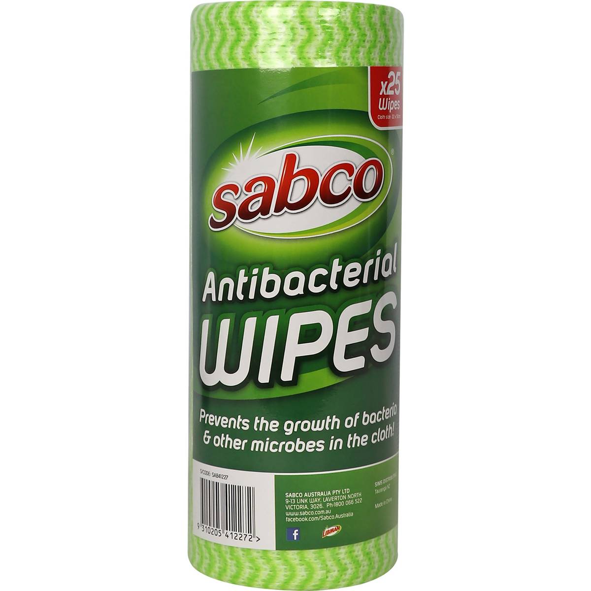 Sabco Antimicrobial Wipes Roll 