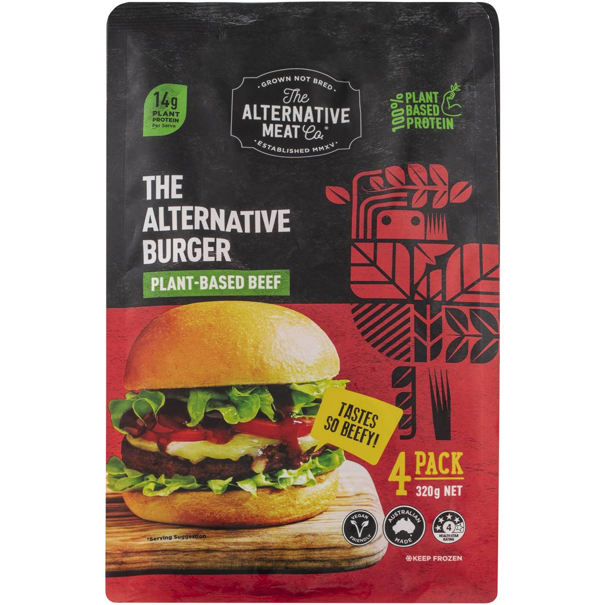 The Alternative Meat Co. The Alternative Burger Plant Based Beef Frozen