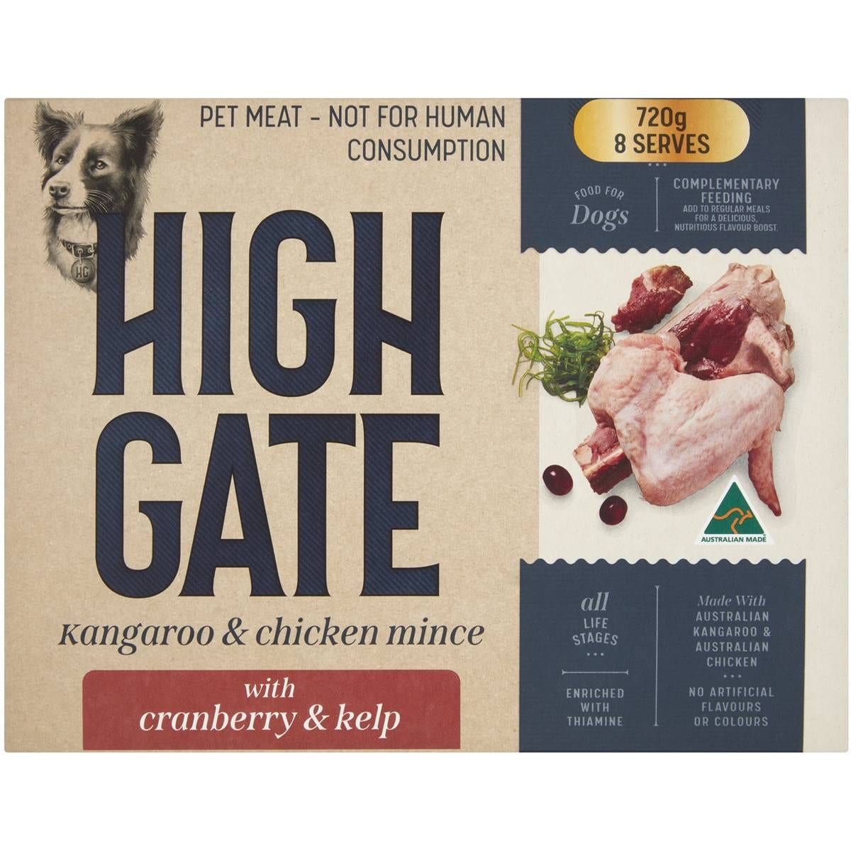 High Gate Kangaroo & Chicken Mince Dog Food 720g Woolworths