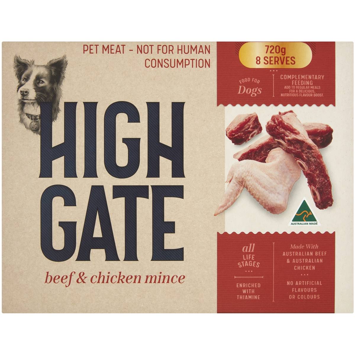 High Gate Beef & Chicken Mince Dog Food 720g Woolworths