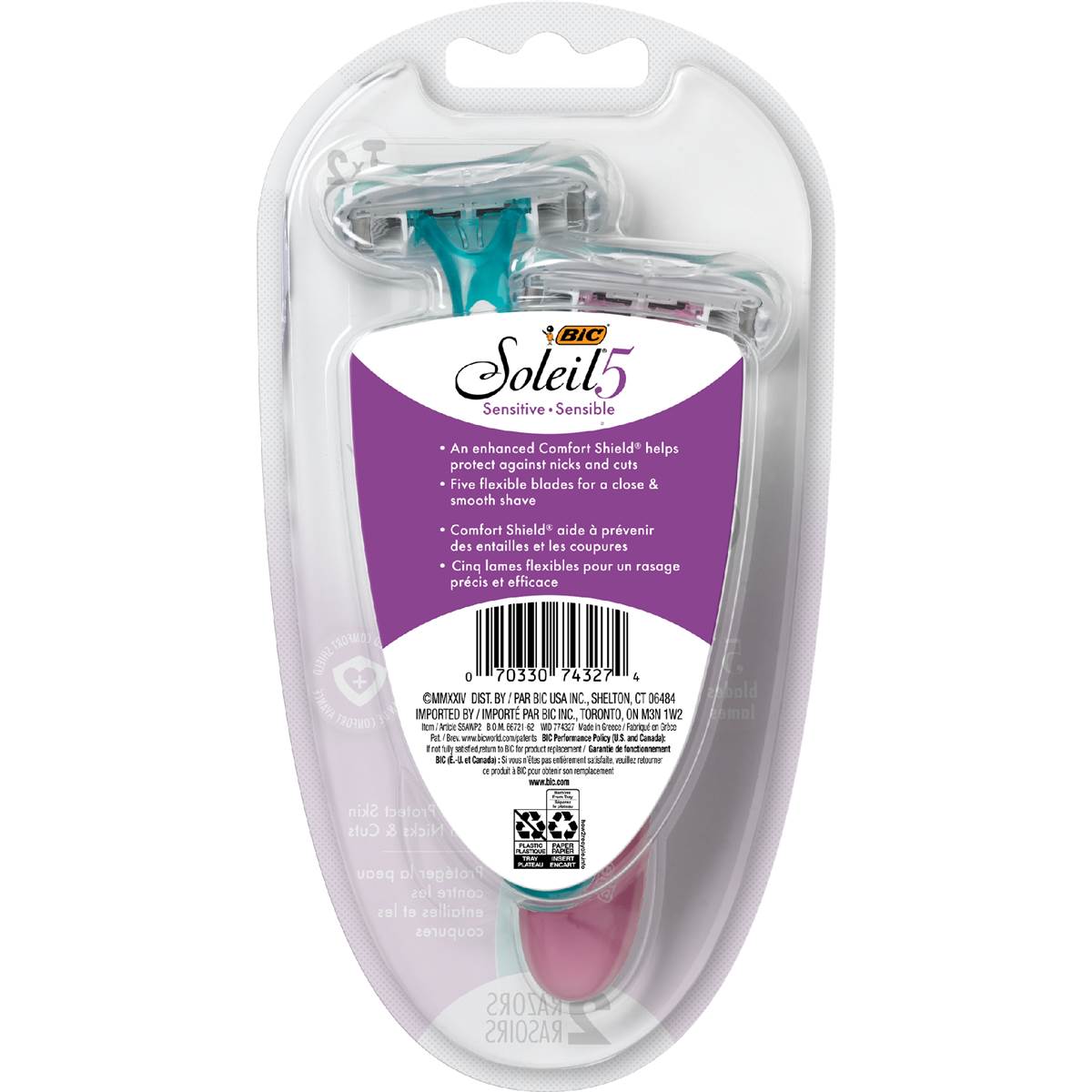 Bic Soleil Sensitive Advanced Disposable Razors 2 Pack Woolworths