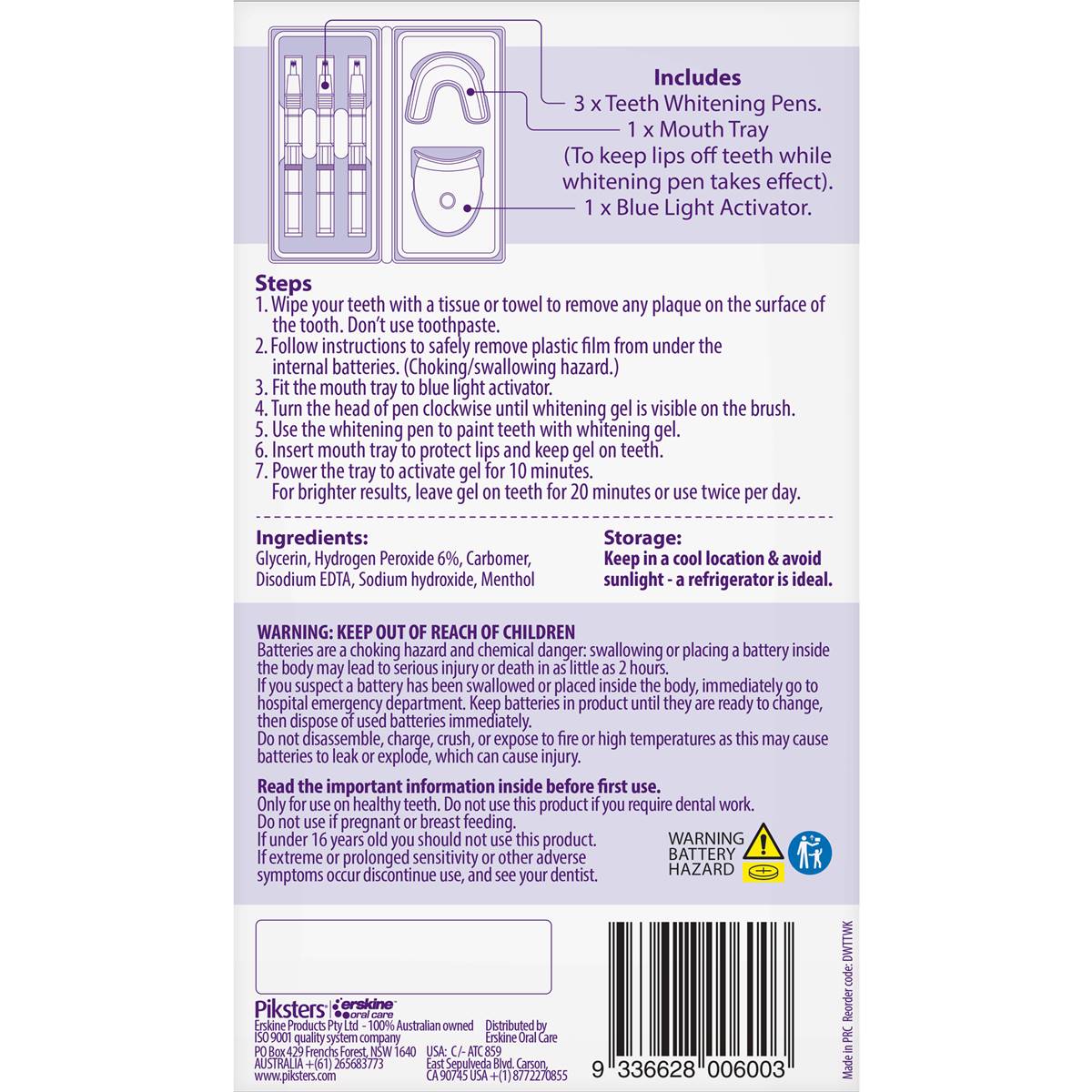 Piksters Tooth Toner Whitening Kit Each Woolworths