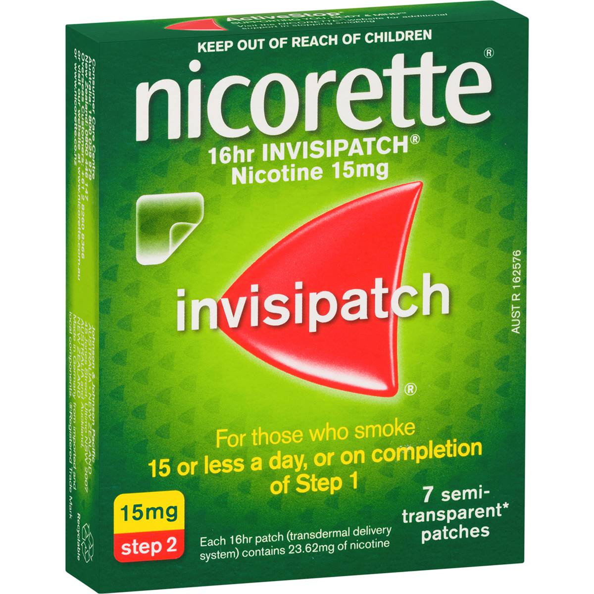 Nicorette Quit Smoking Nicotine 16 Hour Invisipatch Step 2 15mg