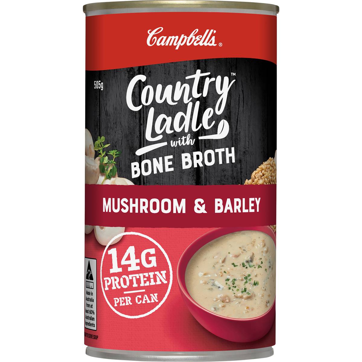 Campbells Country Ladle Soup With Bone Broth Mushroom And Barley 505g Woolworths 9828