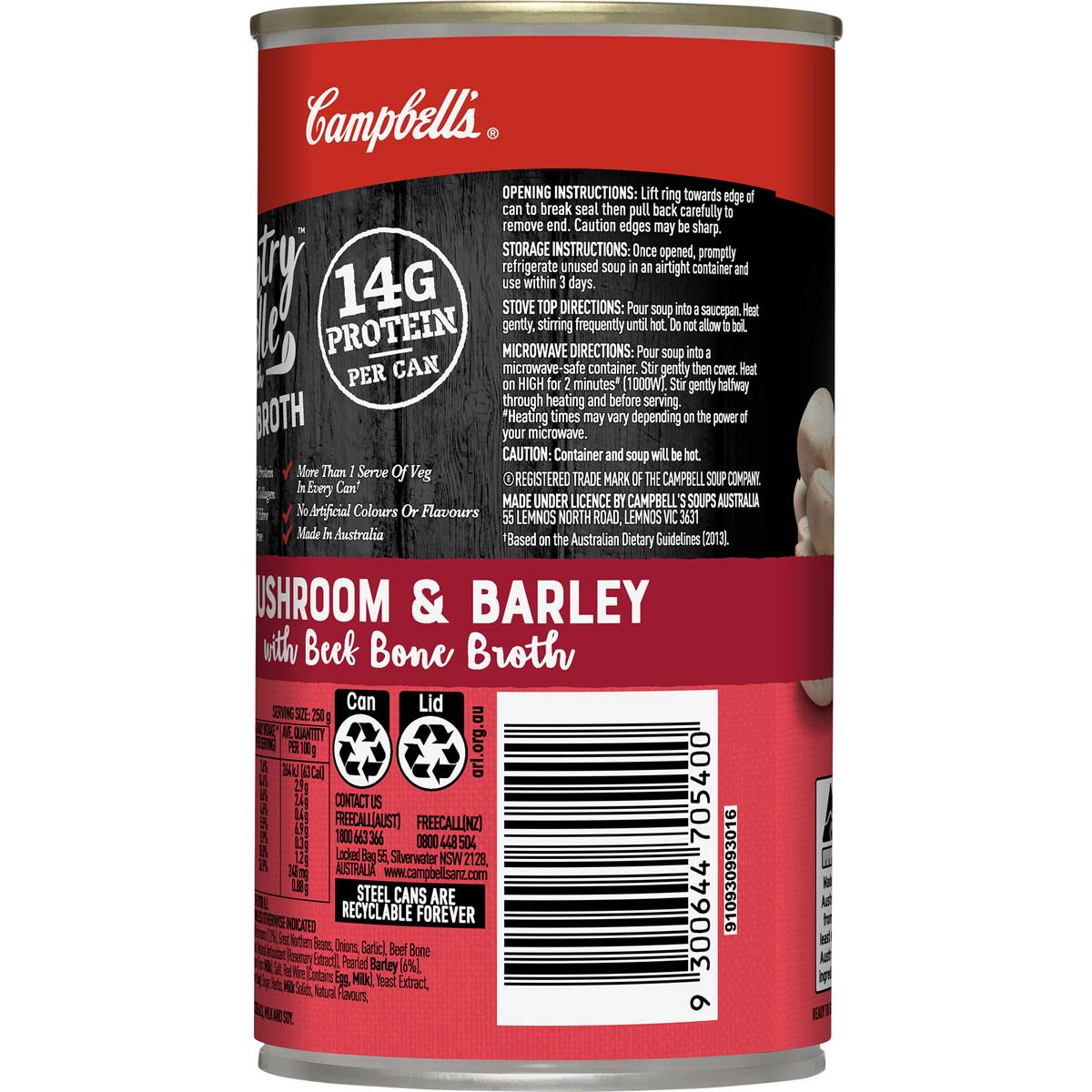 Campbells Country Ladle Soup With Bone Broth Mushroom And Barley 505g Woolworths 9489