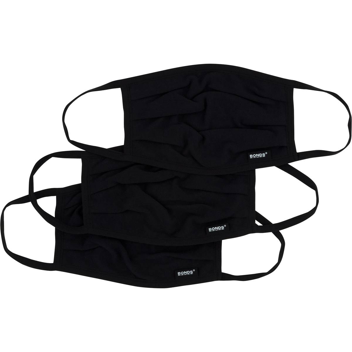 Bonds Protective Comfy Face Mask Adult Black 3 Pack Woolworths