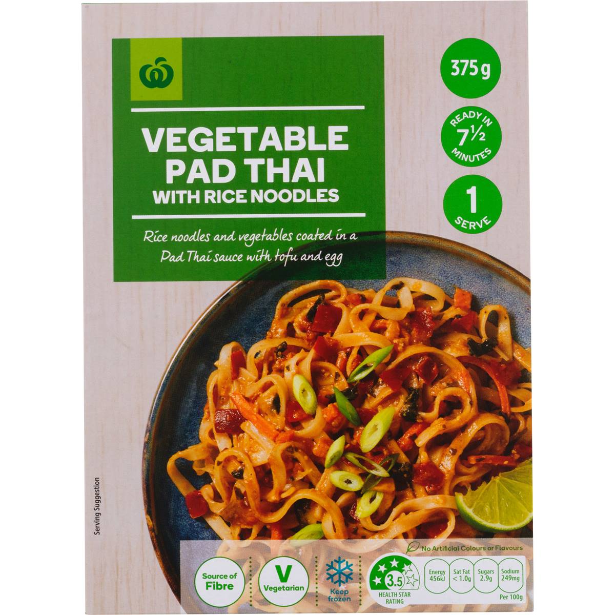 Woolworths Vegetable Pad Thai Frozen Meal 375g Woolworths 5955