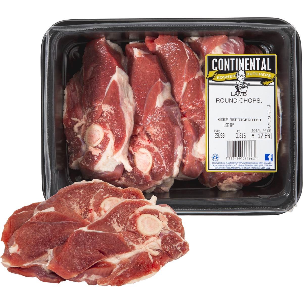 Continental Kosher Butchers Lamb Round Chops 540g 680g Woolworths