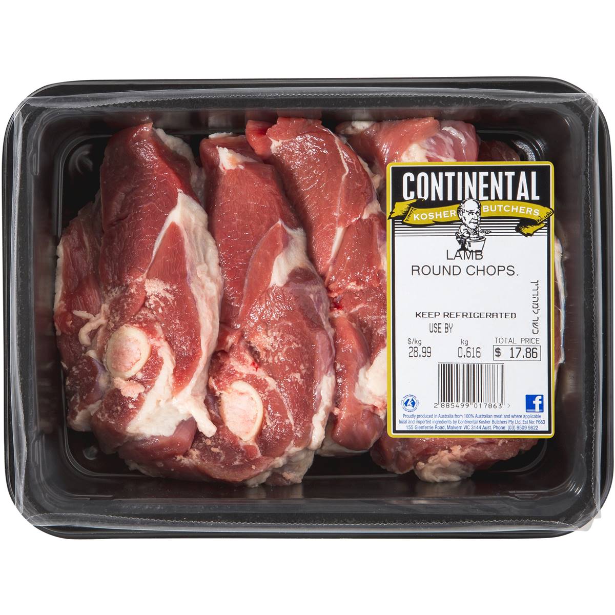 Continental Kosher Butchers Lamb Round Chops 540g 680g Woolworths