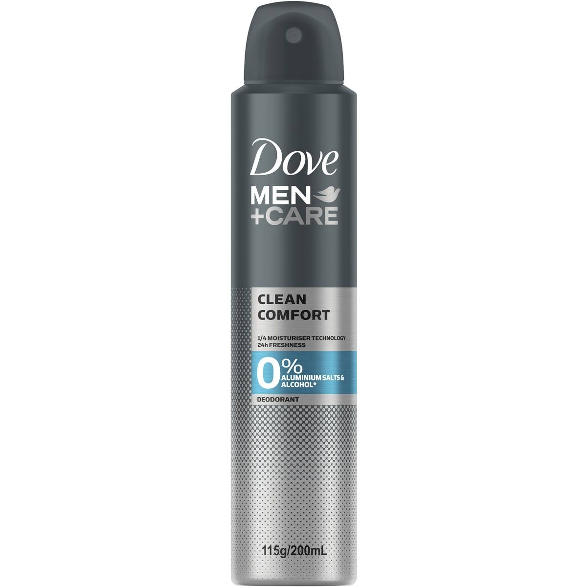 Dove Men Aerosol Deodorant 0 Aluminum Clean Comfort 200ml Woolworths