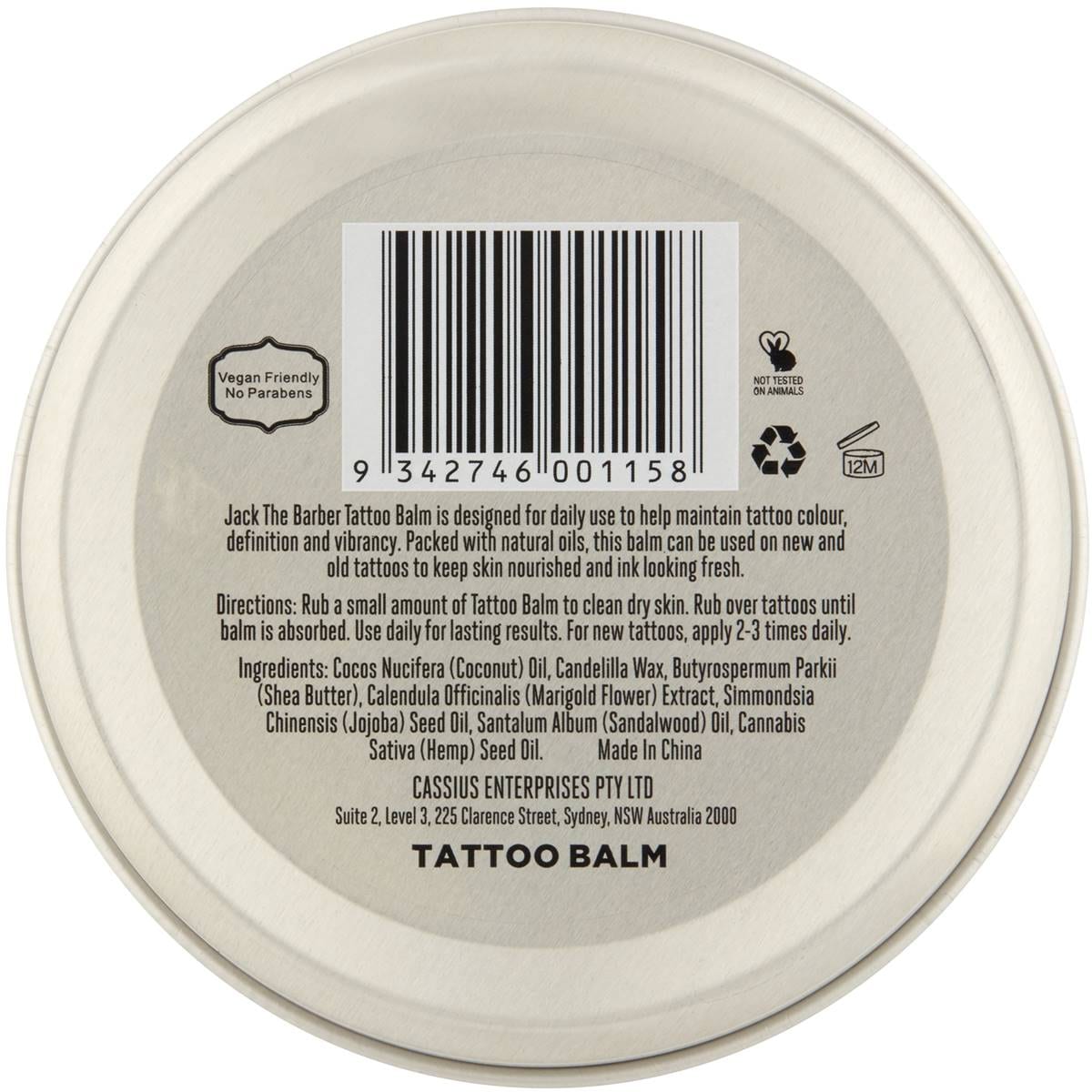 Jack The Barber Tattoo Balm 95g Woolworths