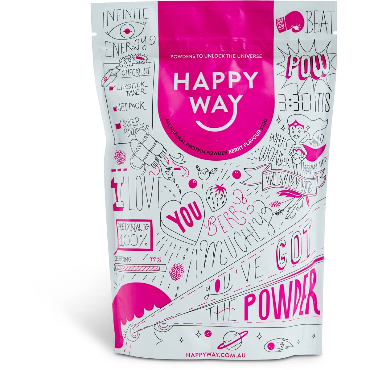 Happy Way Protein Powder Berry 500g Woolworths 6922