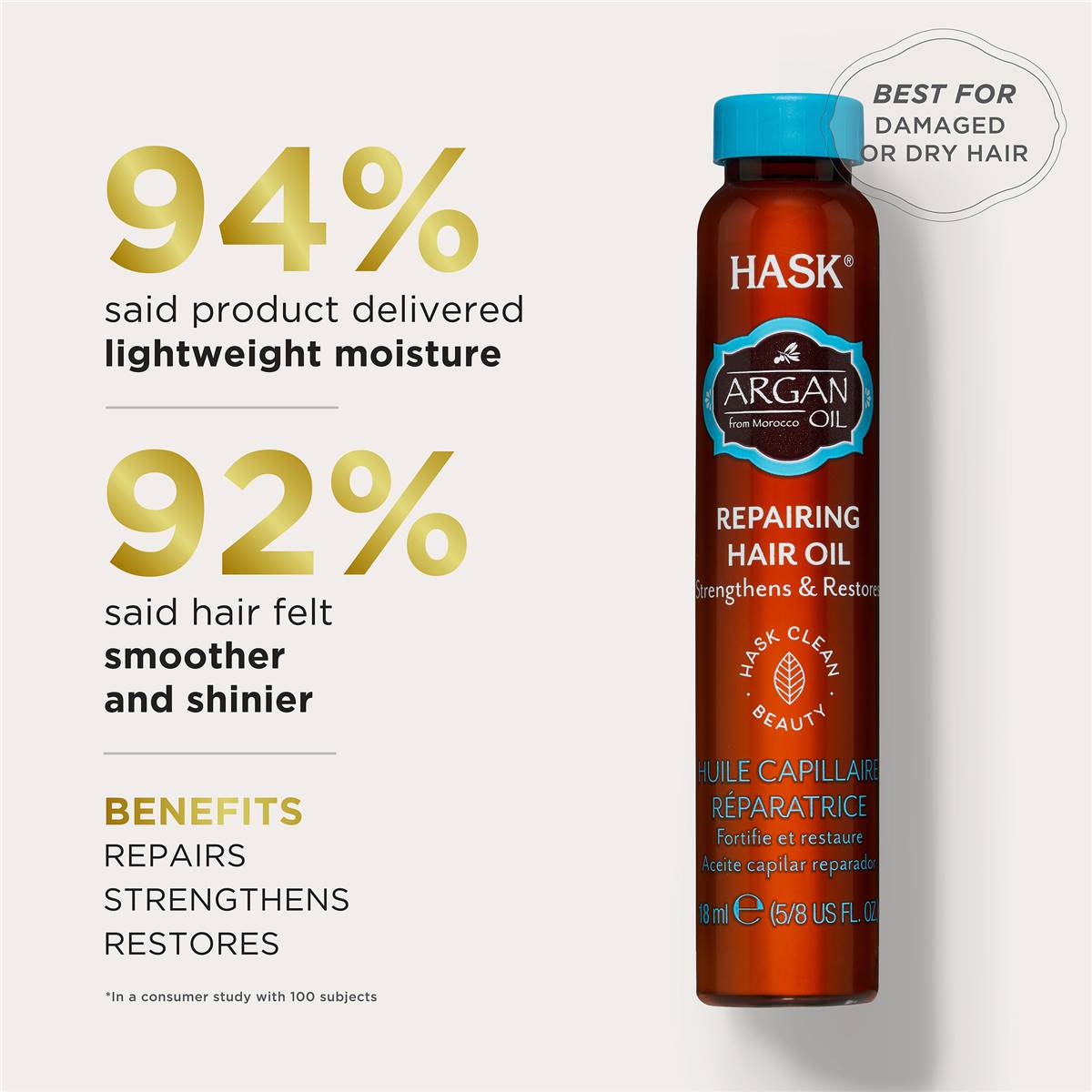 Hask Repairing Hair Oil 18ml Woolworths