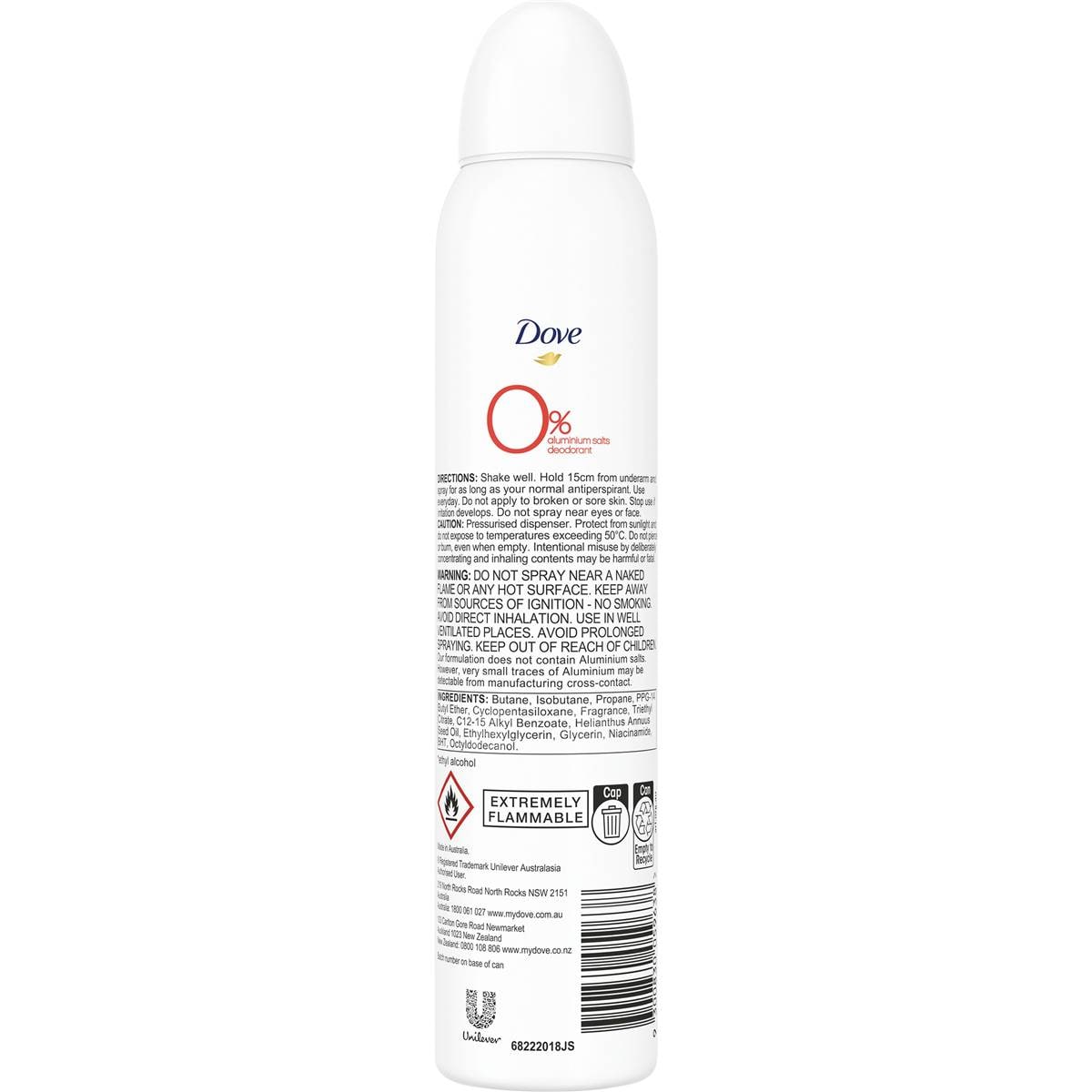 Dove Women Aerosol Deodorant 0 Aluminum Peach & Lemon 200ml Woolworths