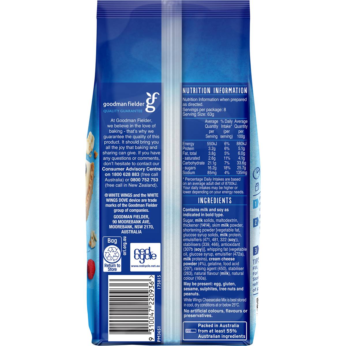 White Wings Cheesecake Layer Mix 200g Woolworths