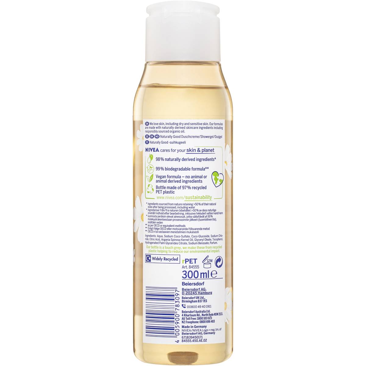 Nivea Naturally Good Honey Suckle Shower Gel & Body Wash 300ml Woolworths