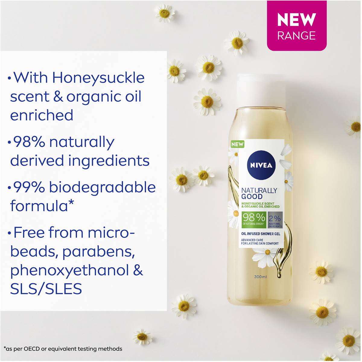 Nivea Naturally Good Honey Suckle Shower Gel & Body Wash 300ml Woolworths