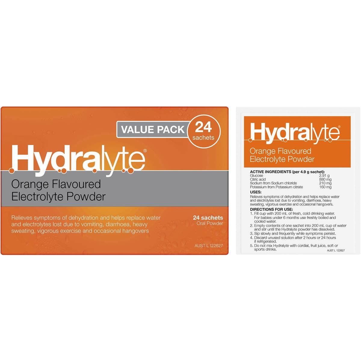 Hydralyte Sachets Orange 24 Pack Woolworths