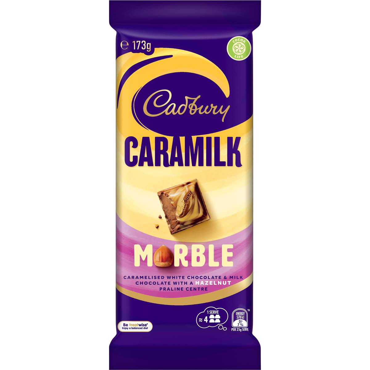 Cadbury Caramilk Marble Chocolate Block 173g Woolworths