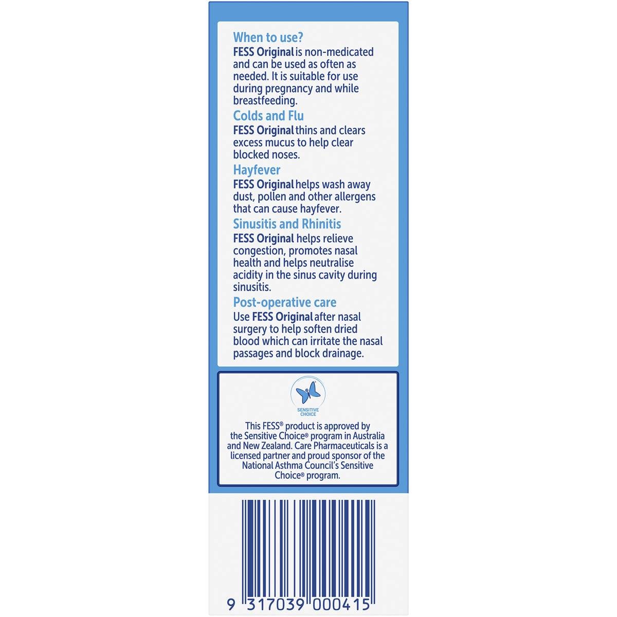 Fess Saline Nasal Spray 75ml Woolworths
