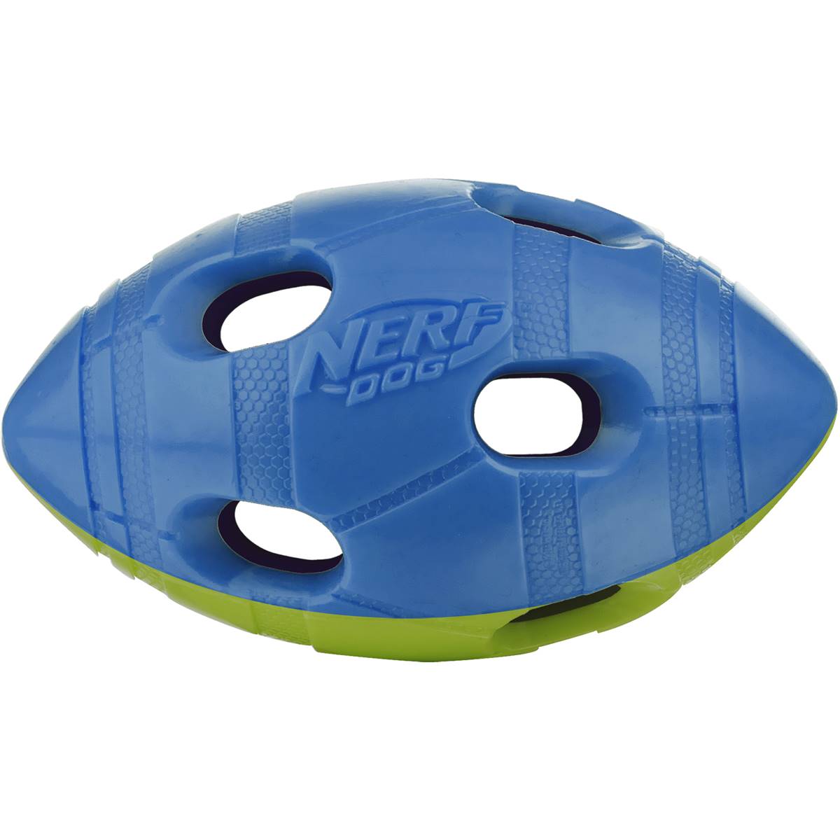 blue football dog toy