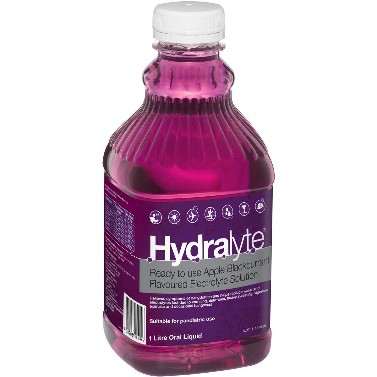 Hydralyte Ready To Drink Electrolyte Solution Apple Blackcurrant 1L