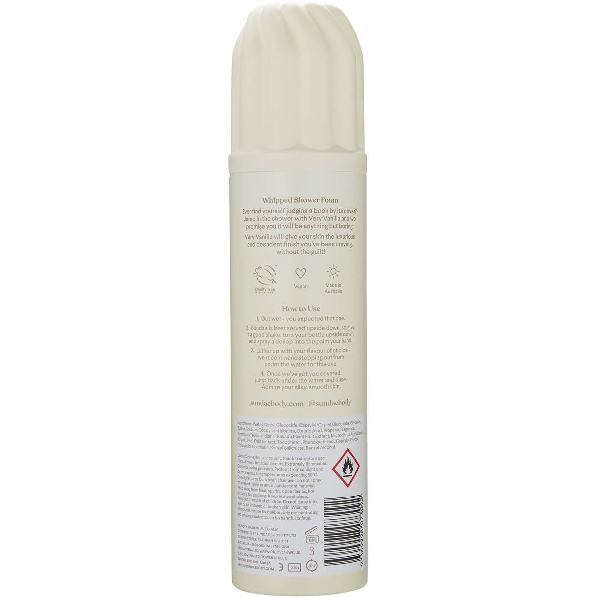 Sundae Vanilla Bean Whipped Shower Foam Body Wash 265ml Woolworths